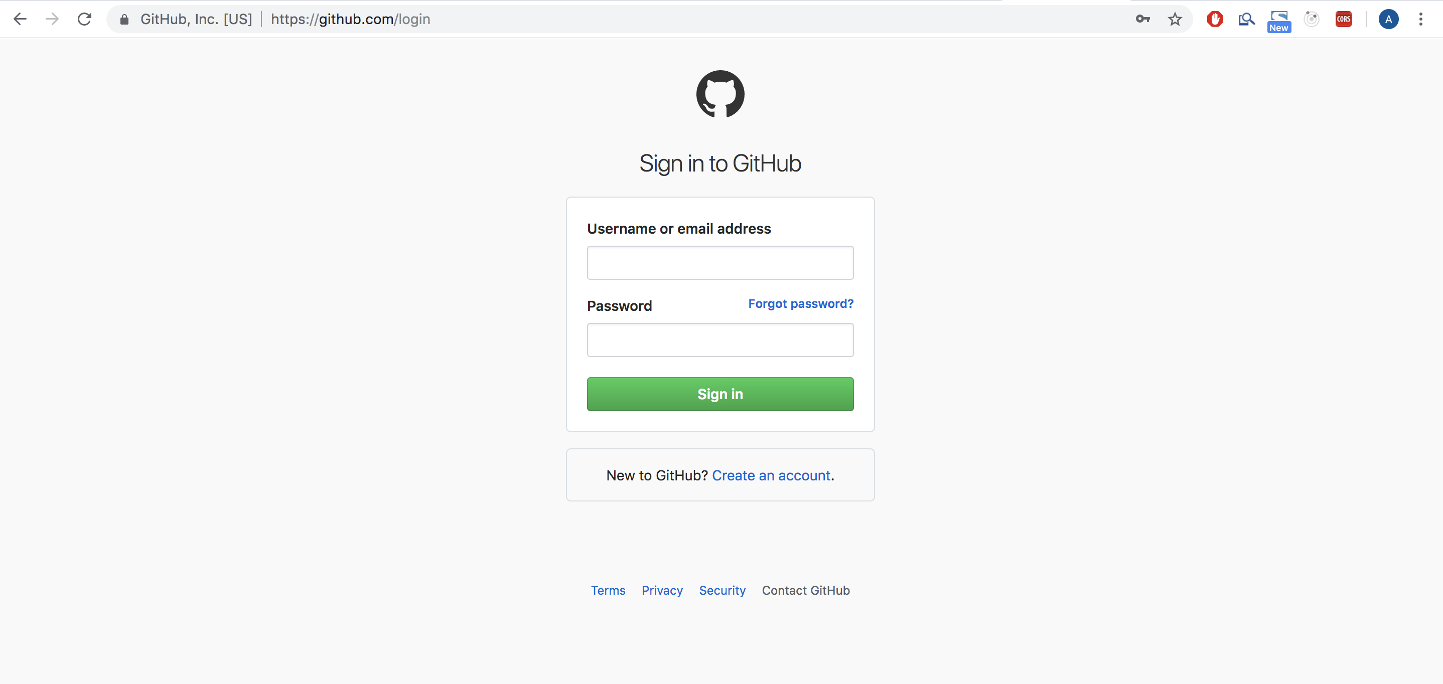 Login to github